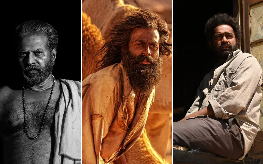 Mammootty in 'Bramayugam, 'Prithviraj in 'Aadujeevitham,' Asif Ali in 'Level Cross' | Photos: Facebook