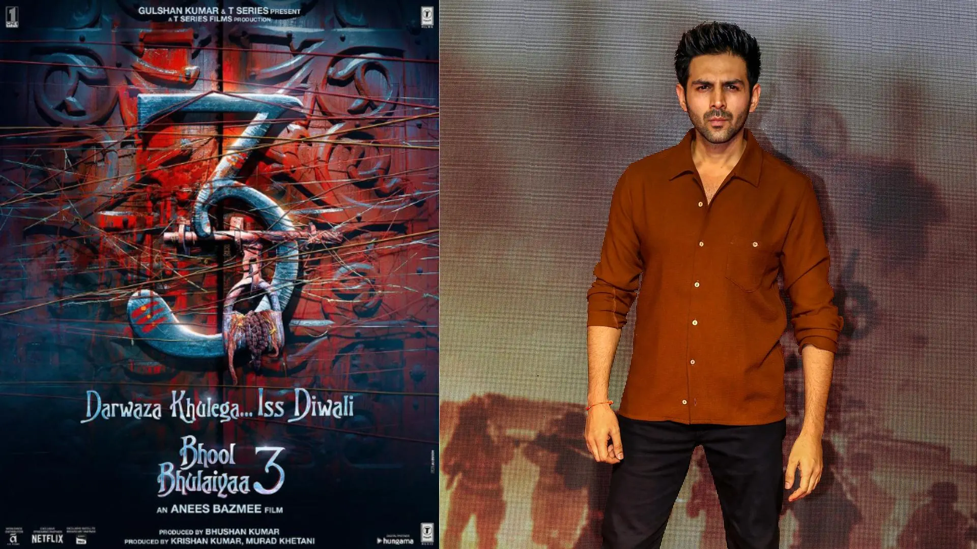 Bhool Bhulaiyaa 3 poster, Kartik Aaryan | Photo: instagram, pti
