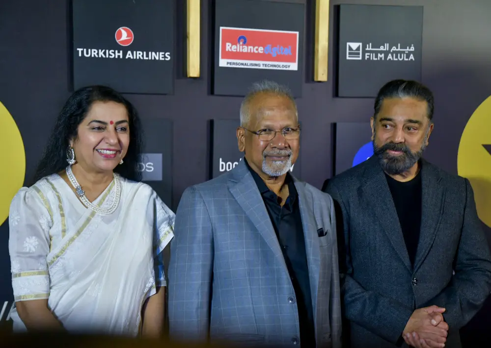 Mani Ratnam along with his wife Suhasini Maniratnam and actor Kamal Haasan  | ANI