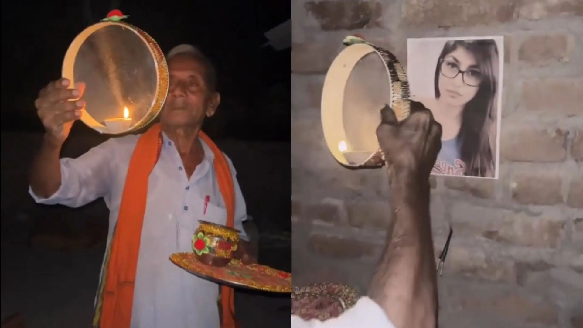 Elderly man performs Karwa Chauth for Mia Khalifa | Photo: x/Guru Ji