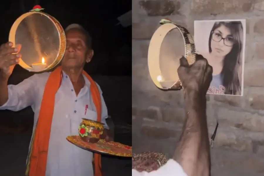 Creepy or funny? Elderly man performs 'Karwa Chauth' puja for Mia Khalifa | WATCH