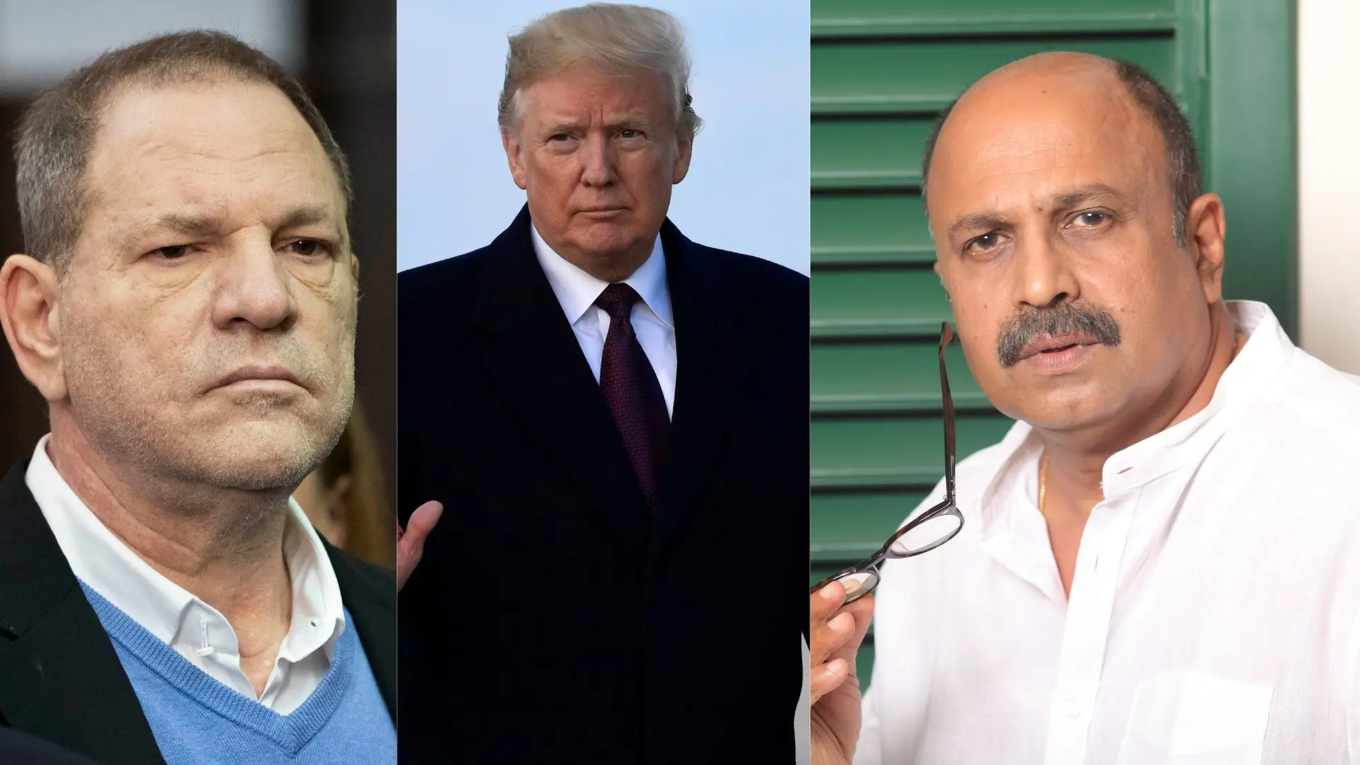 Harvey Weinstein, Donald Trump, Actor Siddique | Photo: AP, Mathrubhumi