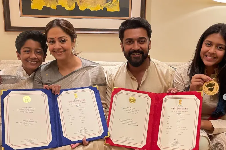 Suriya, Jyotika receive national film awards