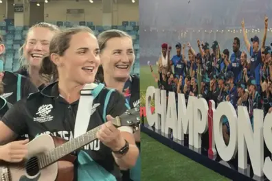 Amelia Kerr leads the way as Kiwis celebrate T20 World Cup victory with stunning Māori song | WATCH
