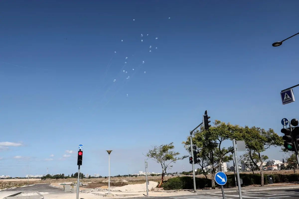 Israel's Iron Dome missile defence system intercepts rockets fired from Lebanon in the Haifa district | Photo: AFP