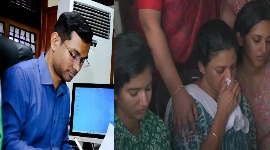 From (L) Arun K Vijayan and Naveen Babu's family. | Photo: Screengrab
