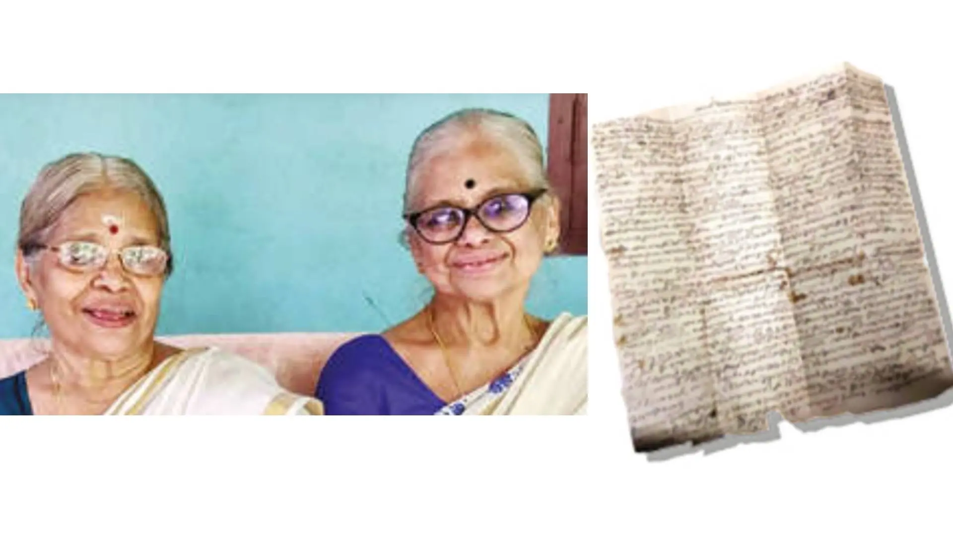 Devaki Devi, Arya Devi, manuscript of VN Parameswara Namboothiri's work | Photo: Mathrubhumi