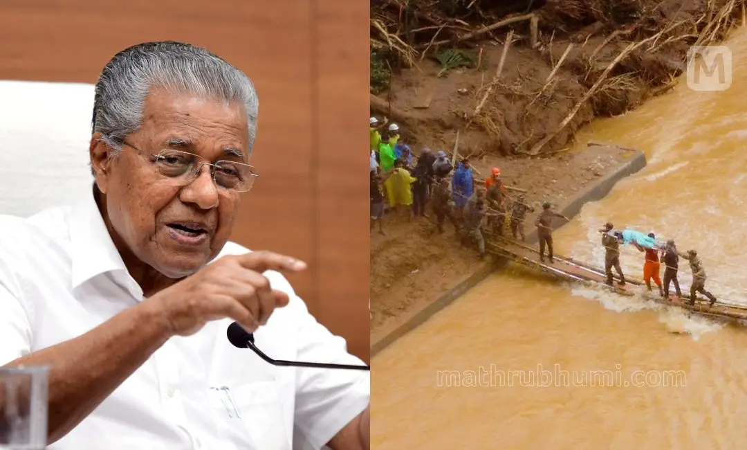 Chief Minister Pinarayi Vijayan, A scene from Mundakkai where rescue mission is progressing | Photo: PTI, Shameer Machingal