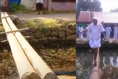 Puthuppally bypoll: Photo of log bridge puts Left, Right loyalists at loggerheads; here's the truth