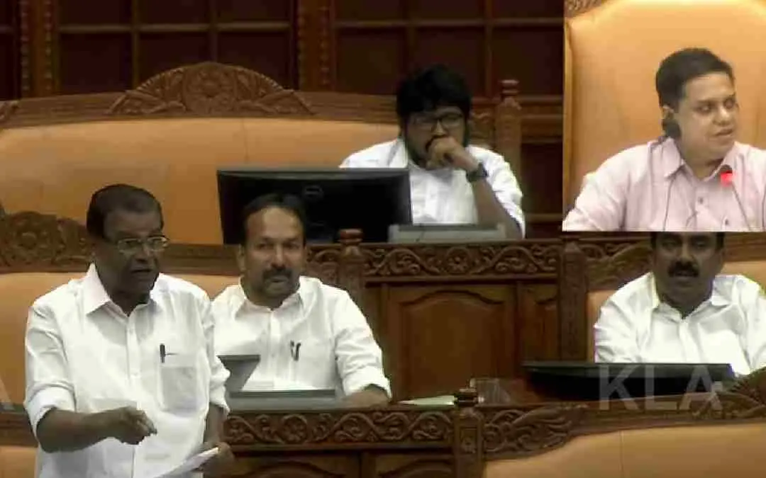 Thiruvanchoor Radhakrishnan speaks during adjournment motion in Kerala assembly on Wednesday | Photo: screengrab/ sabha tv