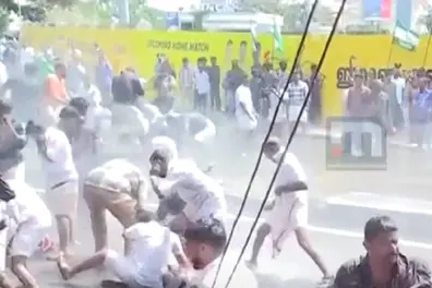 Tension erupts in UDYF’s Kerala Assembly march; Rahul Mamkootathil, PK Firoz in custody