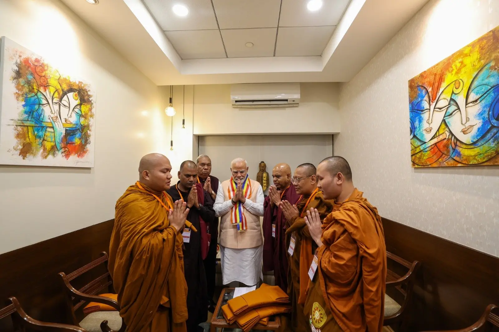 Narendra Modi with Buddhist Monks