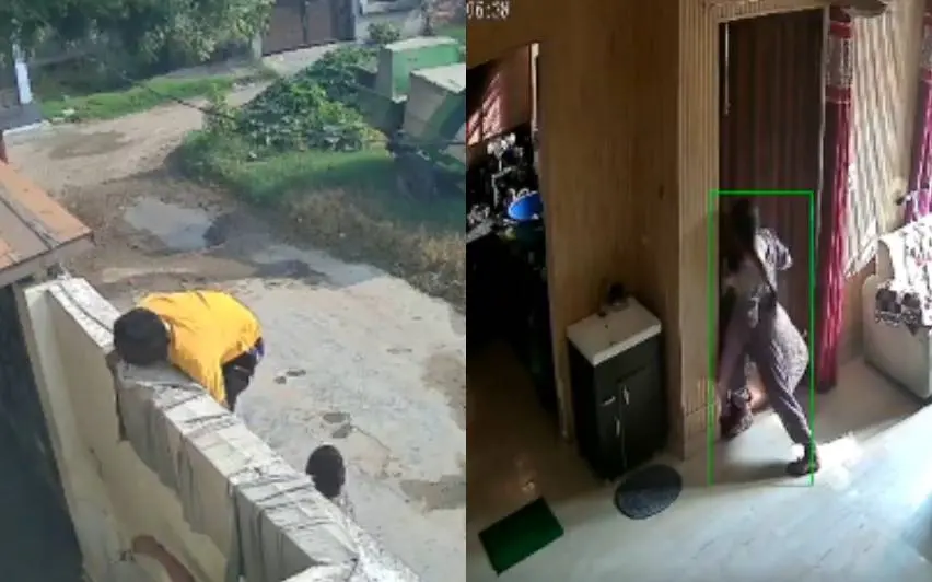 Burglars try to enter house, Woman tries to stop them | Screengrab from x.com/JagbaniOnline