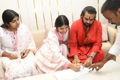 AP Deputy CM Pawan Kalyan's daughter signs declaration before visiting Tirupati temple | WATCH