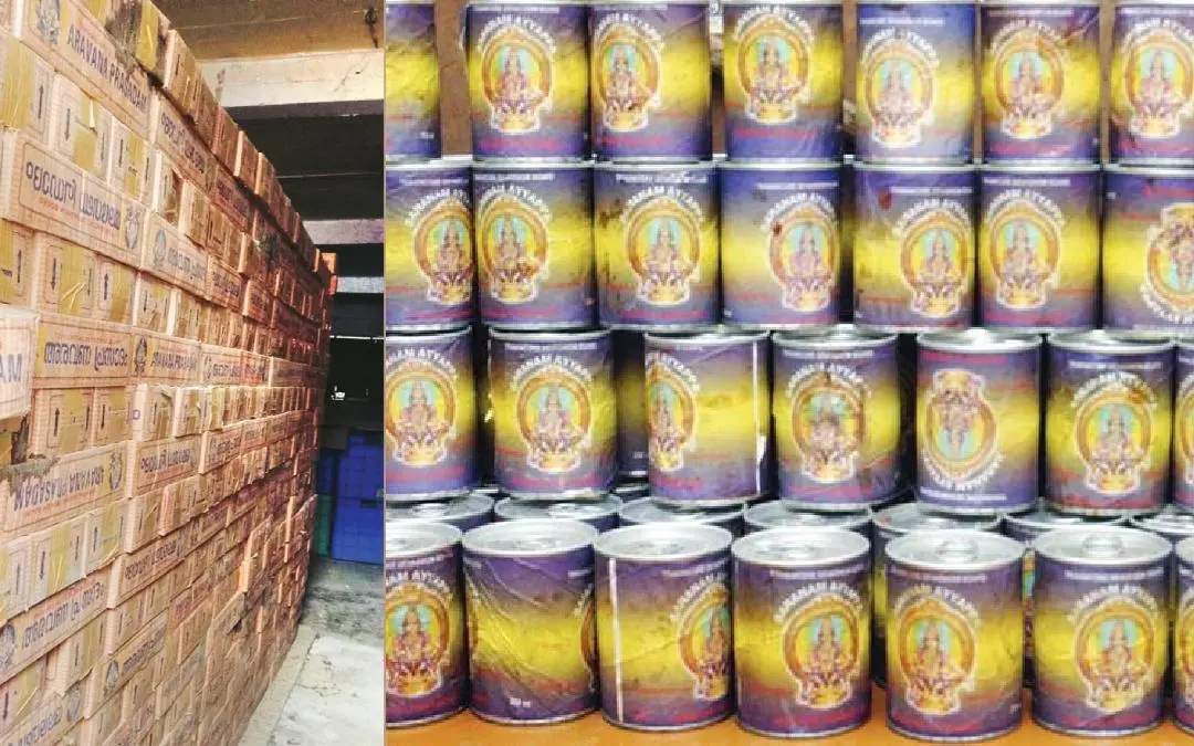 The stale aravana stored in the hall near Malikappuram in Sabarimala sannidhanam, Representational Image