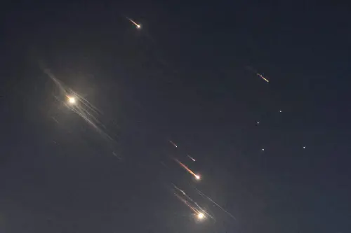 Projectiles being intercepted by Israel above Tel Aviv | Photo: AFP