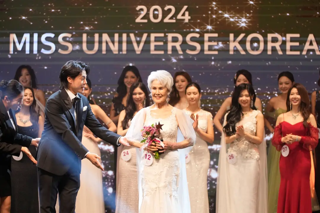 South Korean Choi Soon-hwa, 81-year-old, poses after winning the best dress award for the 2024 Miss Universe Korea in Seoul, South Korea | Photo: AP
