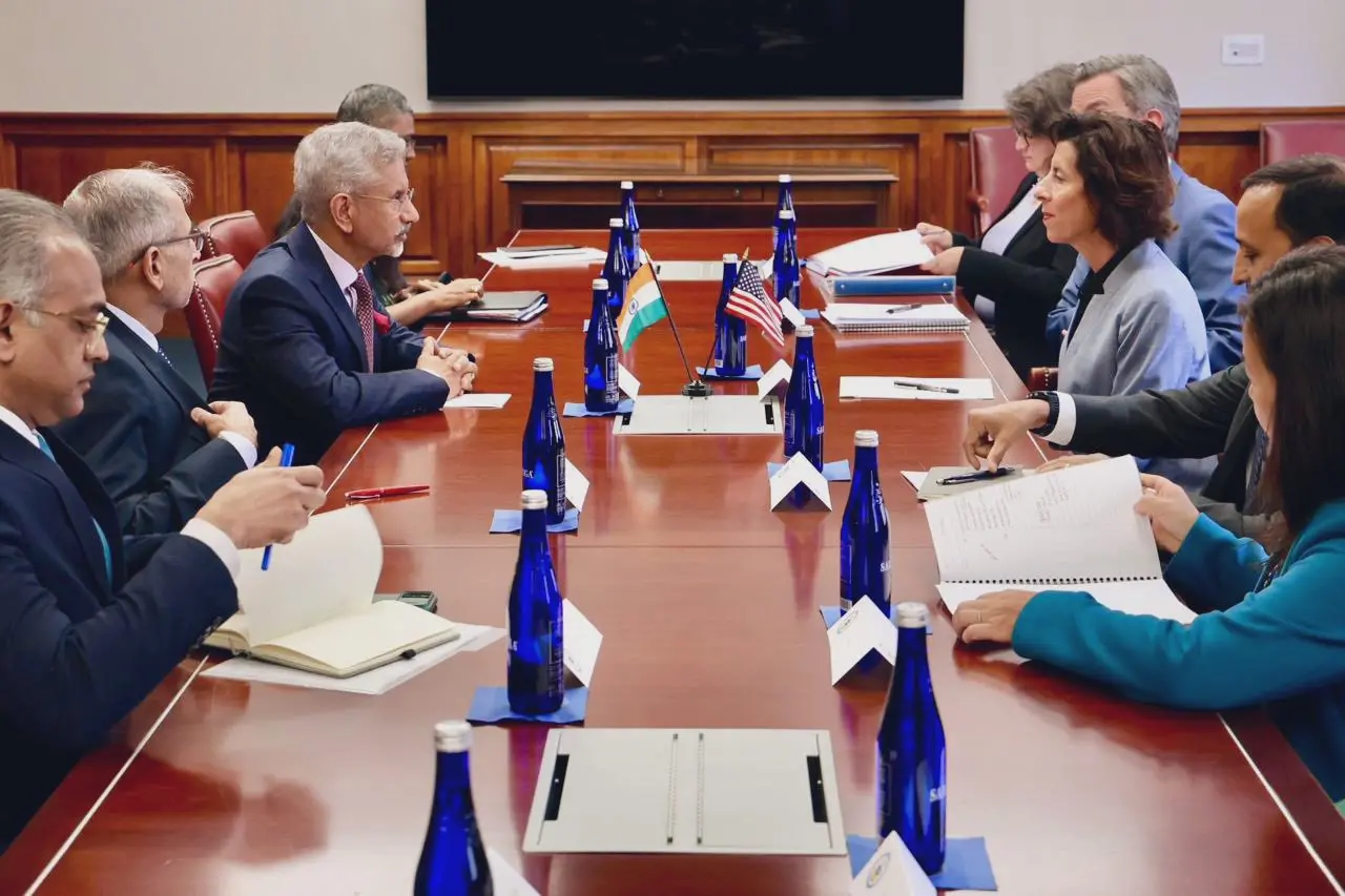 External Affairs Minister S Jaishankar in a meeting with US Secretary of Commerce Gina Raimondo | Photo: X/ S Jaishankar