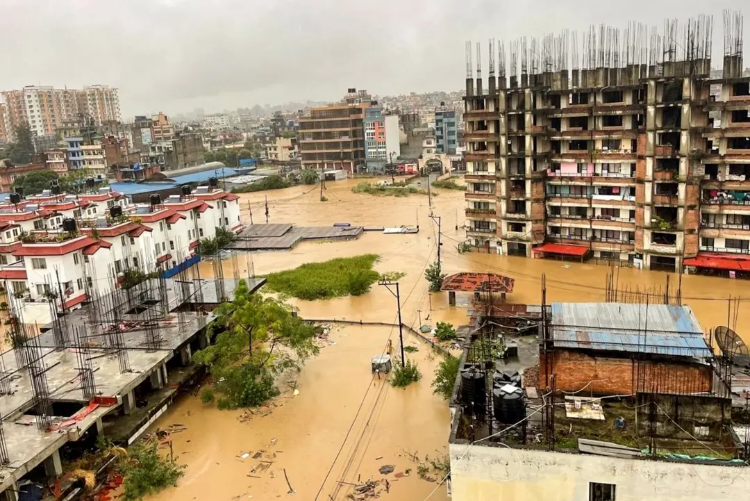 A flood-affected area following heavy rainfall in Kathmandu | Photo: PTI