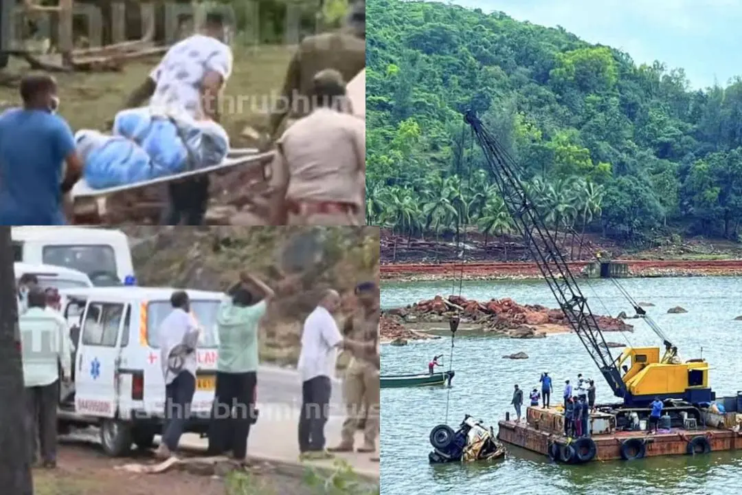 The deadbody found inside the cabin of the lorry transfers to hospital, lorry is being retrieved from the river