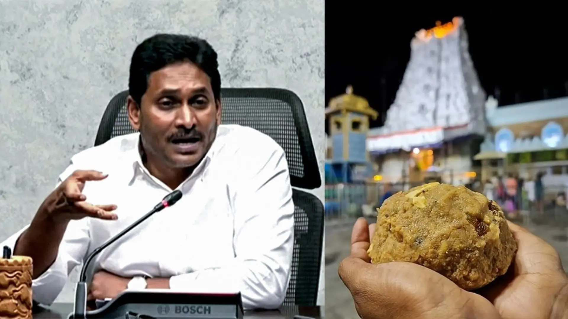 Jagan Mohan Reddy, Tirupati laddu | photo: ANI, X