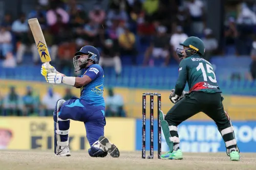 Colombo, Sep 09 (ANI): Sri Lanka's Sadeera Samarawickrama plays a shot during their Super Fours match against Bangladesh at the Asia Cup 2023, at R.Premadasa Stadium, in Colombo on Saturday. (ANI Photo)