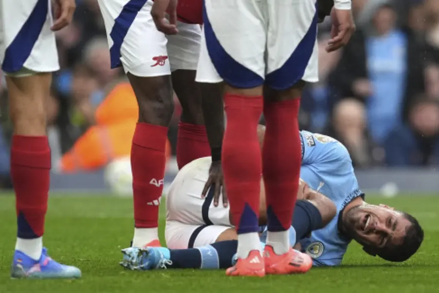 Guardiola faces tough task as Rodri's knee injury casts shadow over City's title hopes