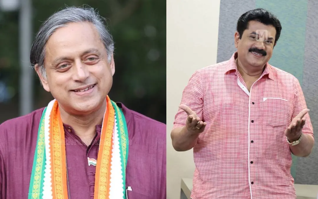 ശശി തരൂര്, എം. മുകേഷ് | ഫോട്ടോ: മാതൃഭൂമി