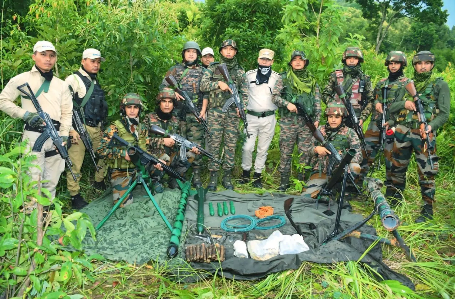 Weapons seized by Manipur police and army