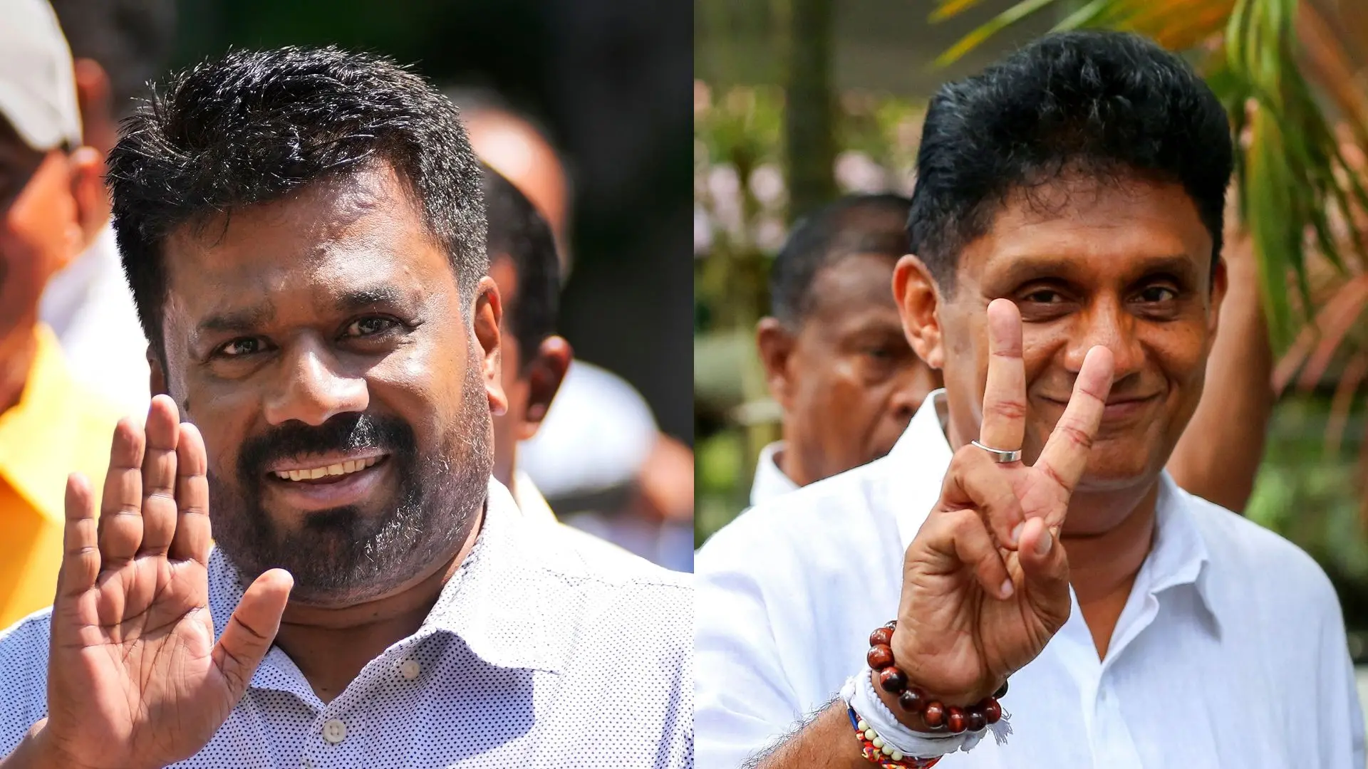 Anura Kumara Dissanayake, Sajith Premadasa | Photo: AP/AFP