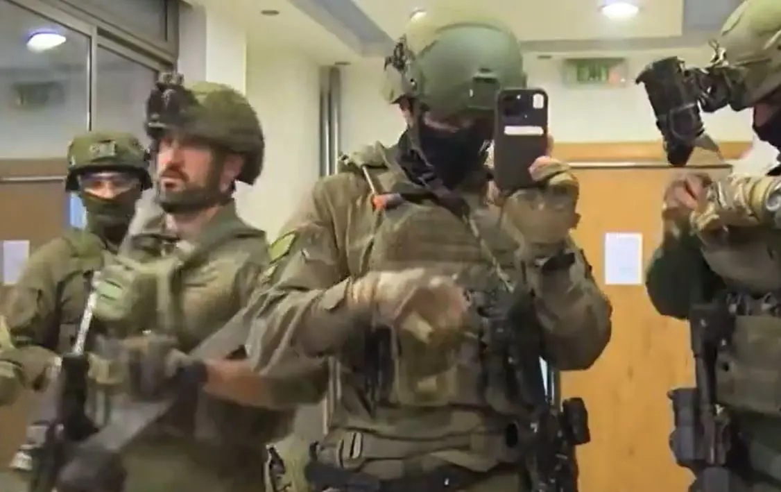 Israeli forces inside the Al Jazeera office building | Image:Twitter