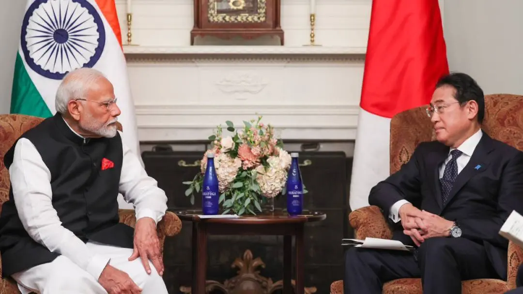 Narendra Modi meets his Japanese counterpart Fumio Kishida on the sidelines of the Quad Summit. | Photo: MEA/X