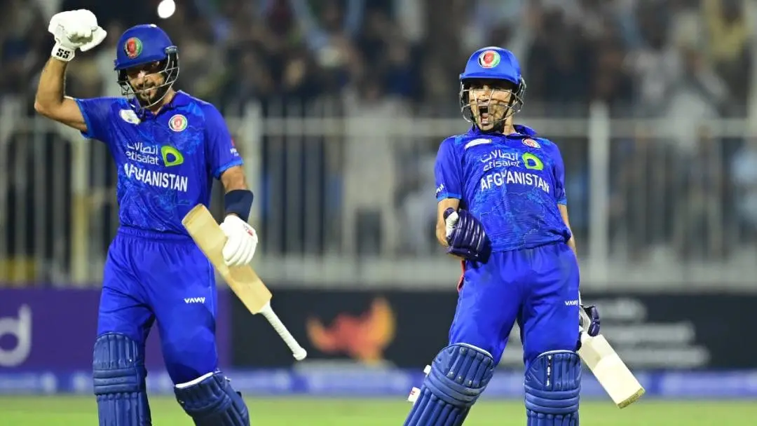 Rahmaah Gurbaz celebrates his century. | Photo: X/Afghanistan Cricket Board