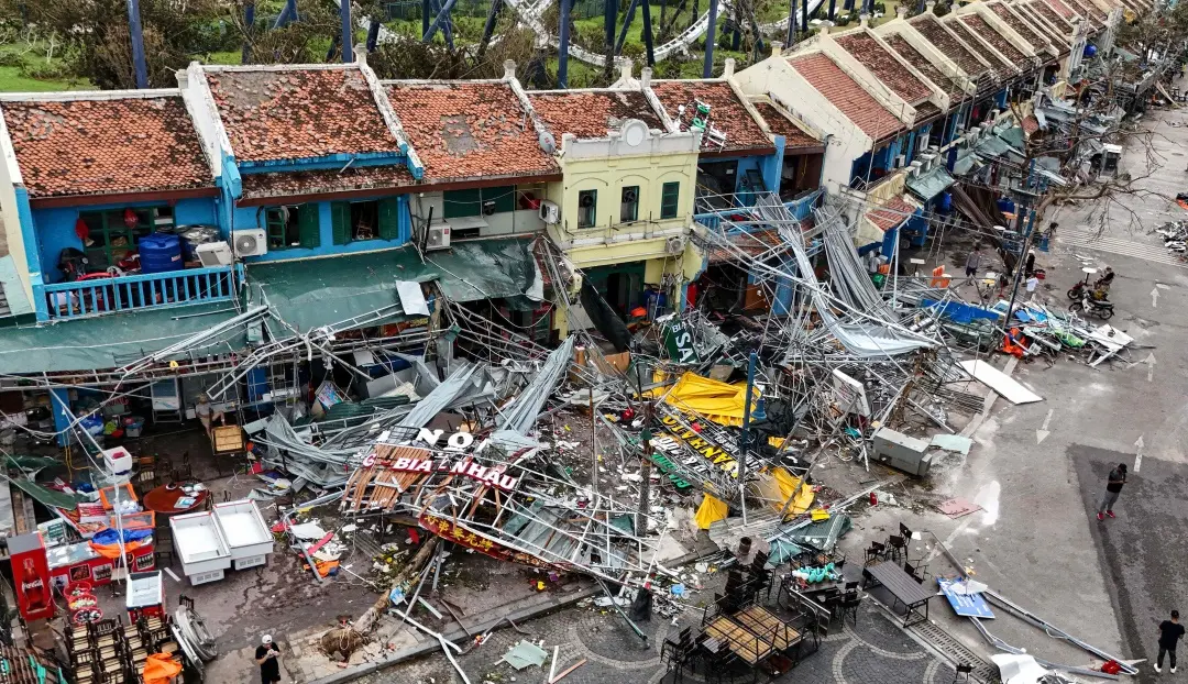 Damaged buildings and debris on a street after Super Typhoon Yagi hit Ha Long, in Quang Ninh province, Vietnam | File Photo: AFP