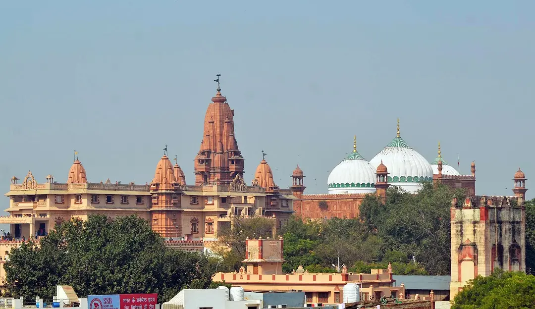 A view of the Krishna Janmasthan Temple Complex and Shahi Eidgah Mosque | File photo: ANI