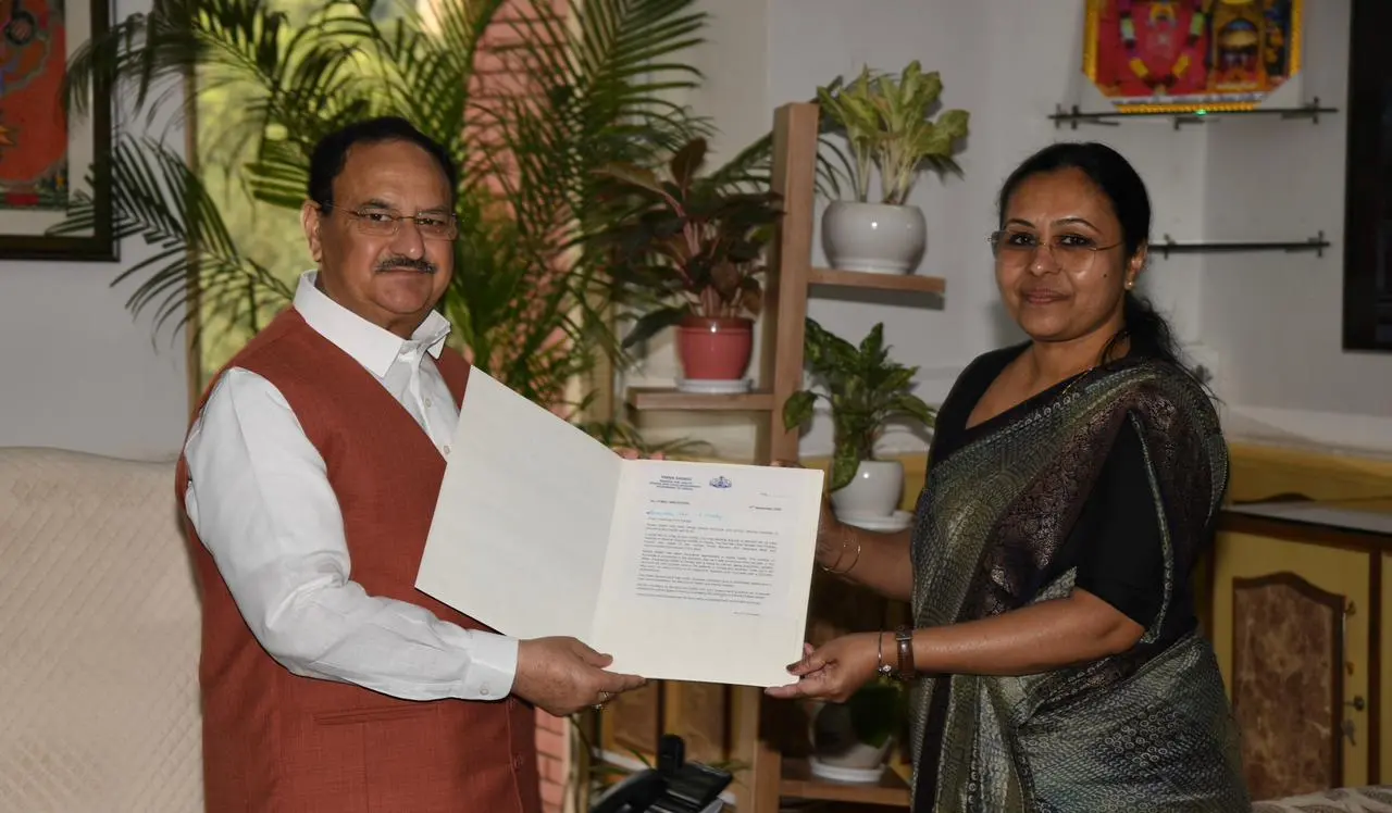Union Health Minister JP Nadda with state minister Veena George in New Delhi | facebook/veena george