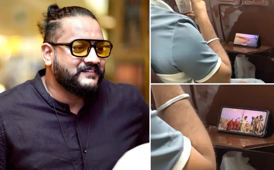 Director Jithin Lal shared video of man watching pirated version of film in train.