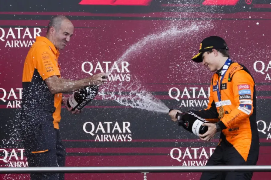 Piastri triumphs in Baku as McLaren overtake Red Bull in teams' championship race