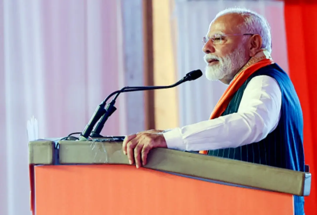 Narendra Modi addressing a public gathering. | Photo: ANI