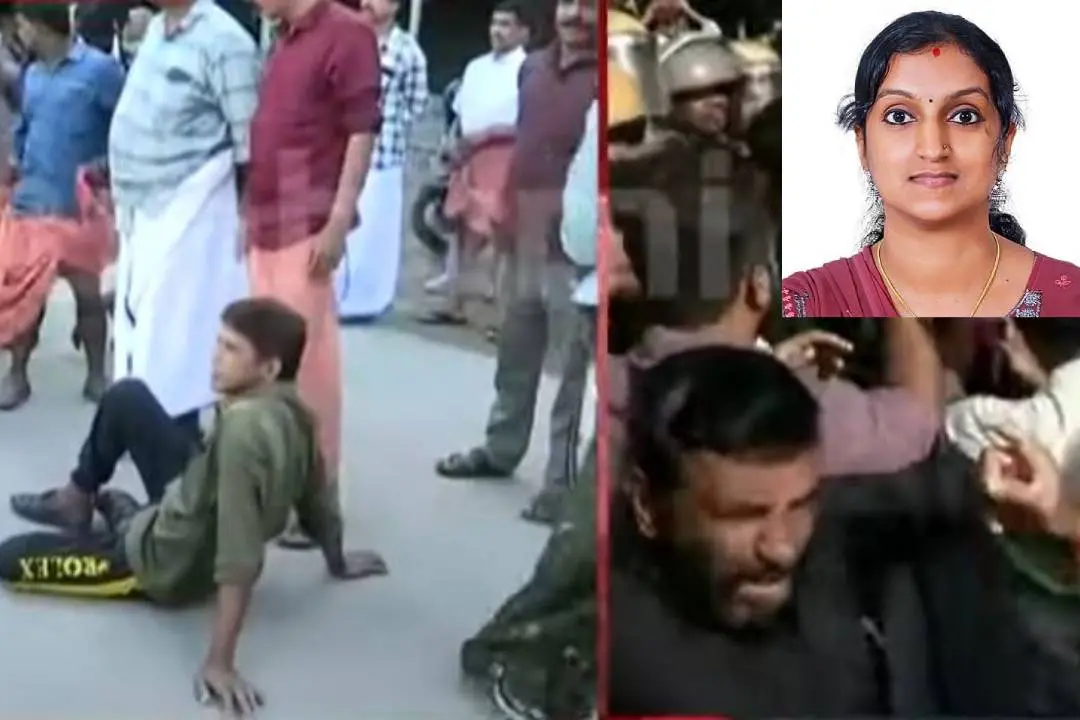 (Screengrab) Protest infront of hospital; deceased Ashwathi (Mugshot).