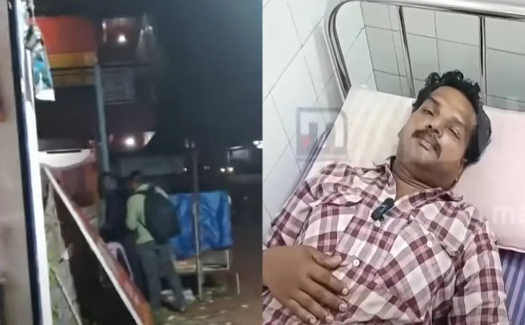 The visual of two persons buying liquor from bevco outlet, Youth seriously injured iin the attack of police officials | Screenbrap: Mathrubhumi News