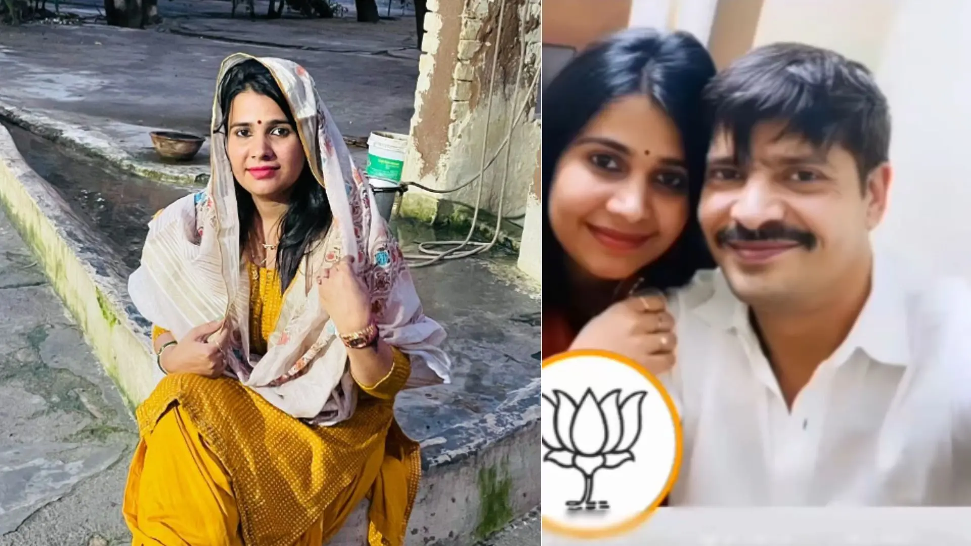 Manju Hooda (L), Manju with her husband Rajesh Sarkari