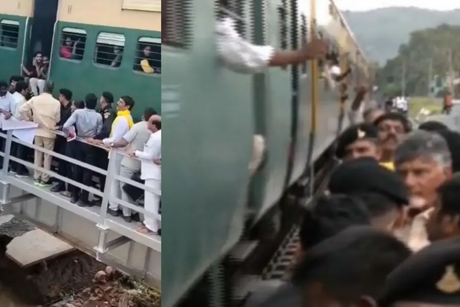 Andhra CM Chandrababu Naidu escapes unscathed in near-miss train accident; VIDEO