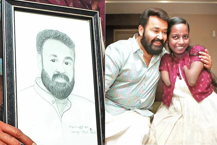 Mohanlal touches hearts with warm gesture towards specially abled young fan