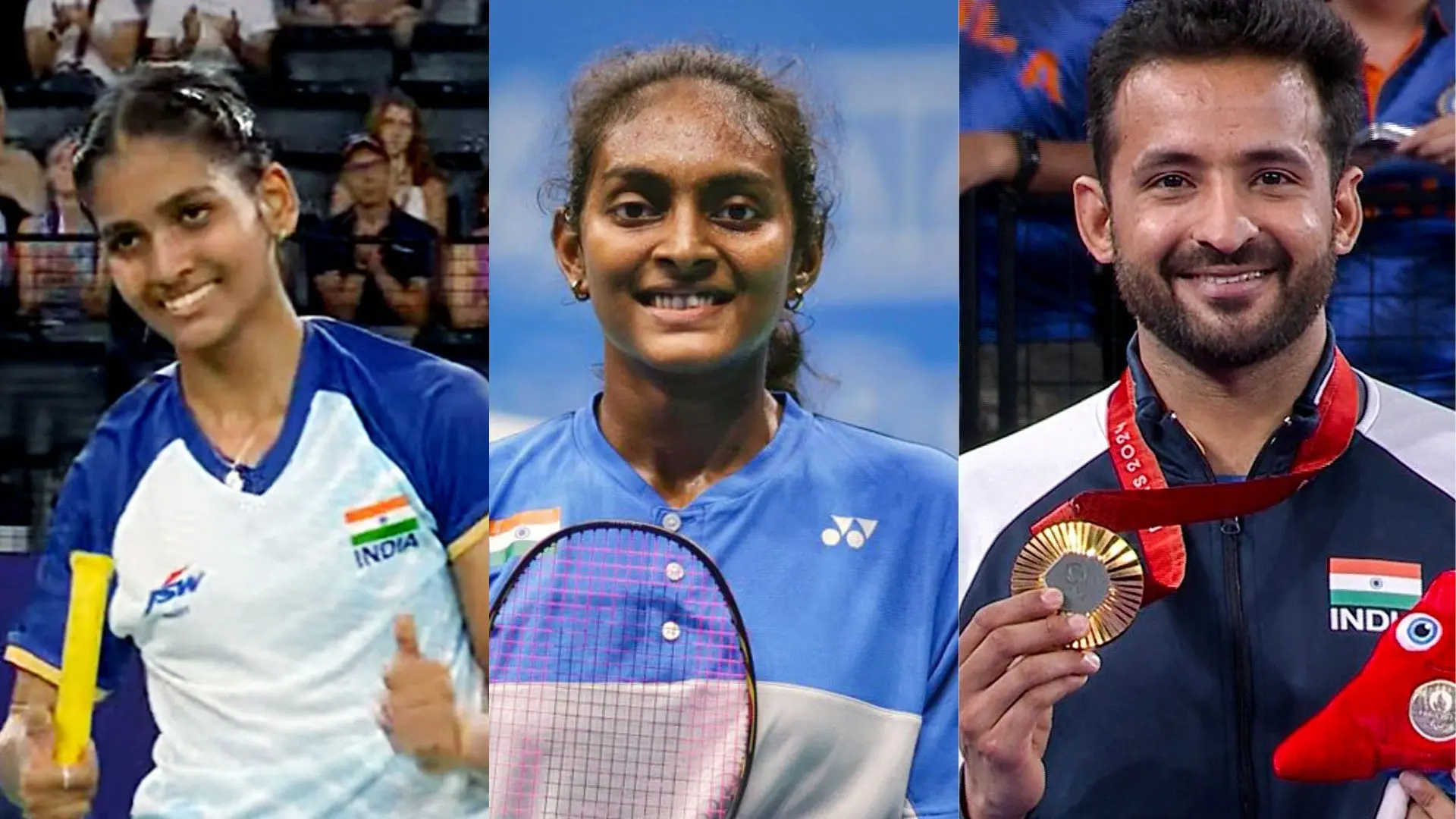 Manisha Ramadass (L), Thulasimathi Murugesan(C), Nitesh Kumar (R)