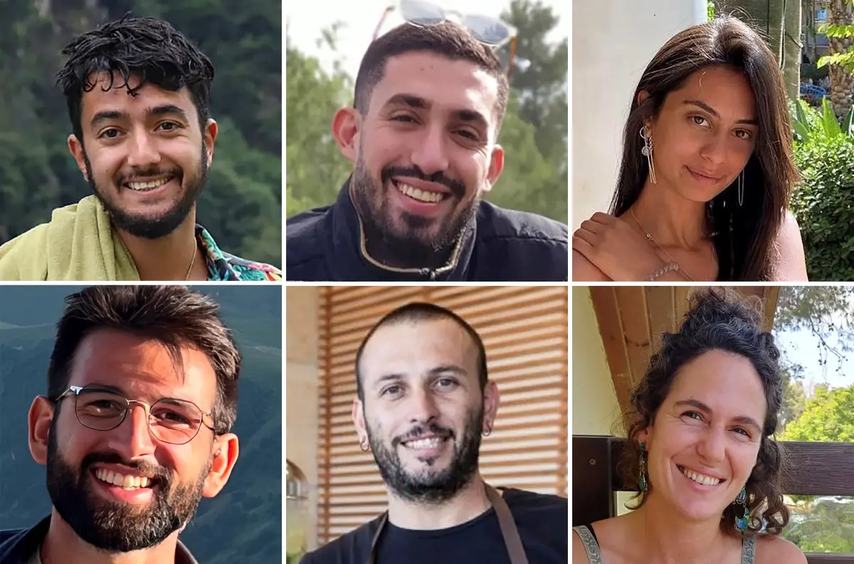 This combination of six undated photos shows hostages, from top left, Hersh Goldberg-Polin, Ori Danino, Eden Yerushalmi, from bottom left, Almog Sarusi, Alexander Lobanov, and Carmel Gat, who were held hostage by Hamas militants in Gaza | Photo: AP