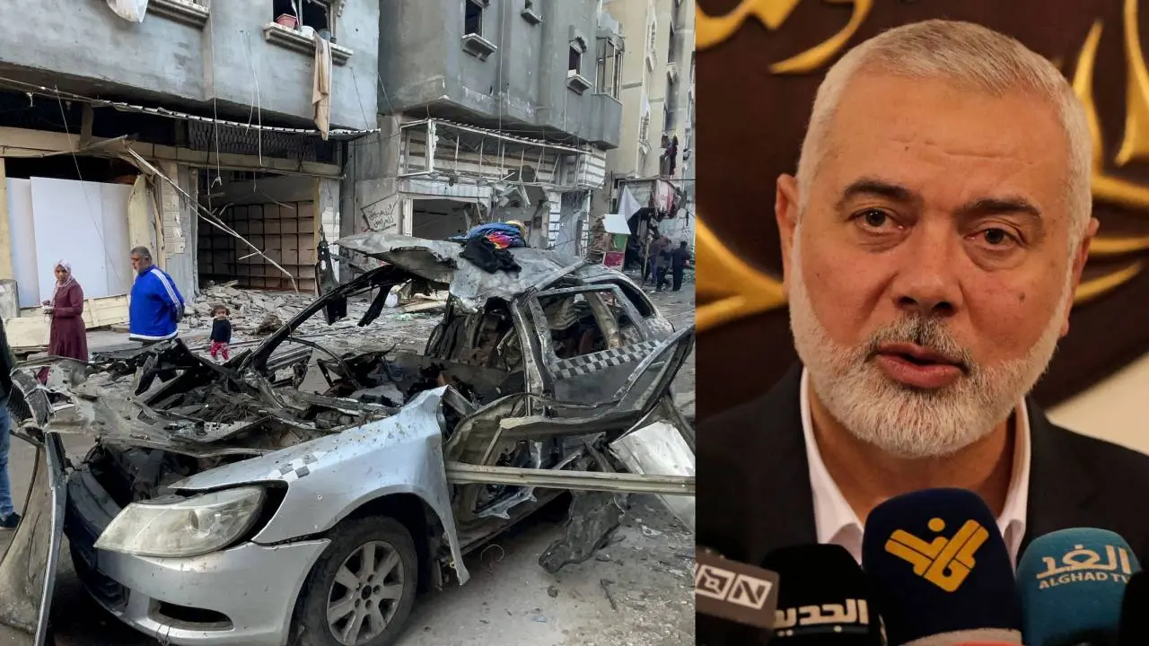 The car destroyed in Israeli air strike, Ismail Haniyeh | AFP
