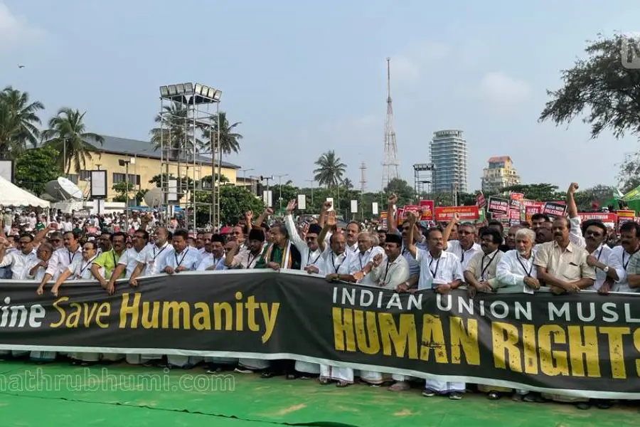 Massive rally of IUML in Kozhikode echoes solidarity with Palestinians