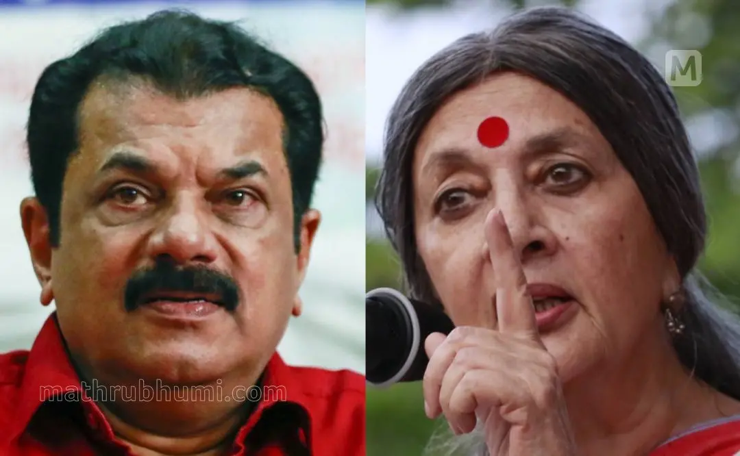 Mukesh, Brinda Karat | Photo: Mathrubhumi