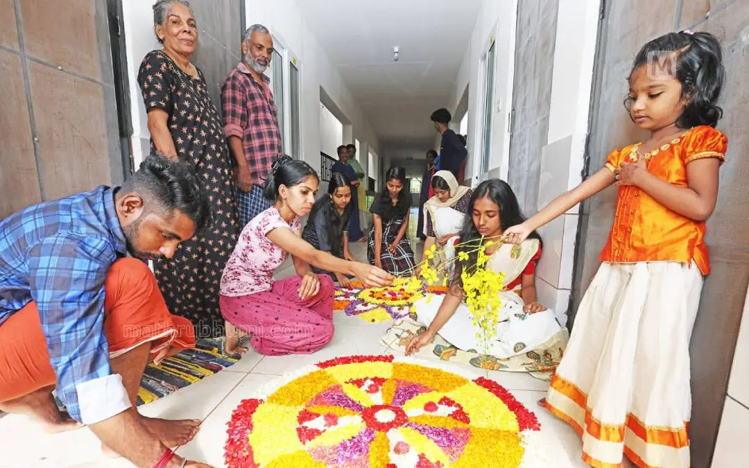 For the residents of the LIFE Mission flat in Kadambur in Kannur district, this is the first Onam after moving to the new house. A scene from the apartment building | Photo: Mathrubhumi/SunilKumar